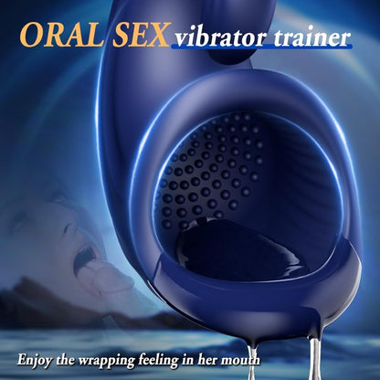 3 IN 1 Penis Trainer Glans Vibrator Masturbator with 7 Oral Sex Vibrations