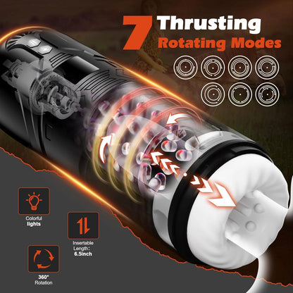 3 IN 1 Automatic Masturbator Sex Machine with 7 Thrusting & Rotating Vibrating Modes