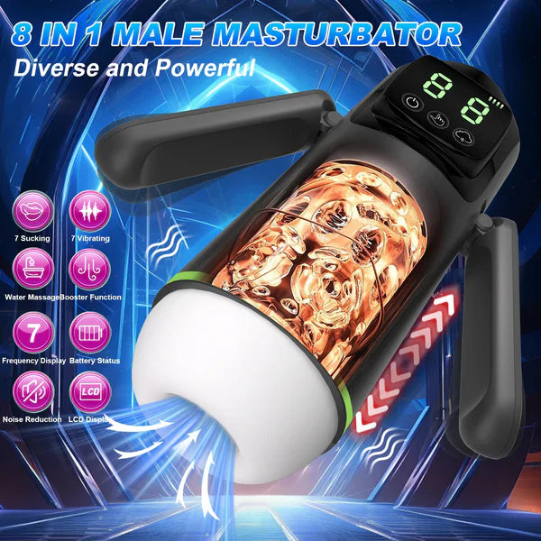 Automatic Masturbator Stroker Blowjob Sex Machine with 7 Sucking & Vibrating Modes