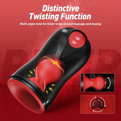 Automatic Masturbator Blowjob Stroker with 3 Swirling 5 Tightening 10 Vibration Modes