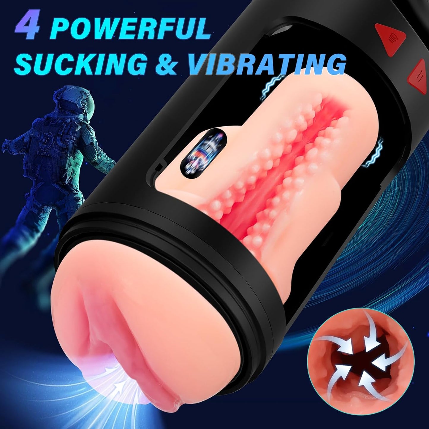 3 in 1 Automatic Masturbator Stroker with 4 Sucking & Vibrating & Thrusting Modes