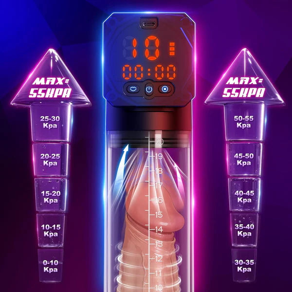 Automatic Penis Pump Enlarger Masturbator with 10 Sucking & 10 Training Modes