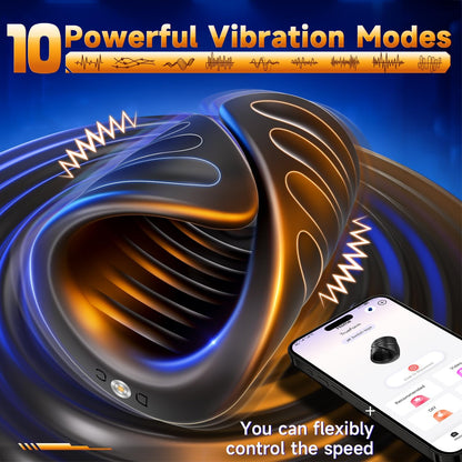 2 IN 1 Masturbator & Penis Trainer Glans Stimulator with 10 Vibration Modes