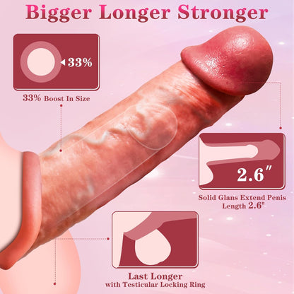 2.6 inch Realistic Penis Sleeve Cock Sleeve Extender