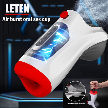 Air Blast Automatic Masturbator Penis Trainer Blowjob with 3 Suction & 7 Vibration Modes