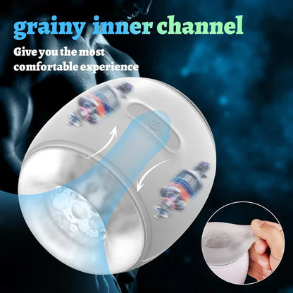 Electric Masturbator Penis Trainer Stimulator Pocket Pussy with 9 Vibration Modes