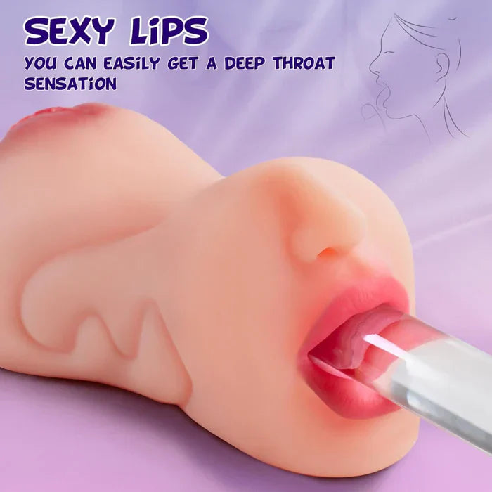 2 Chanels Portable Realistic Blowjob Stimulator Pocket Pussy