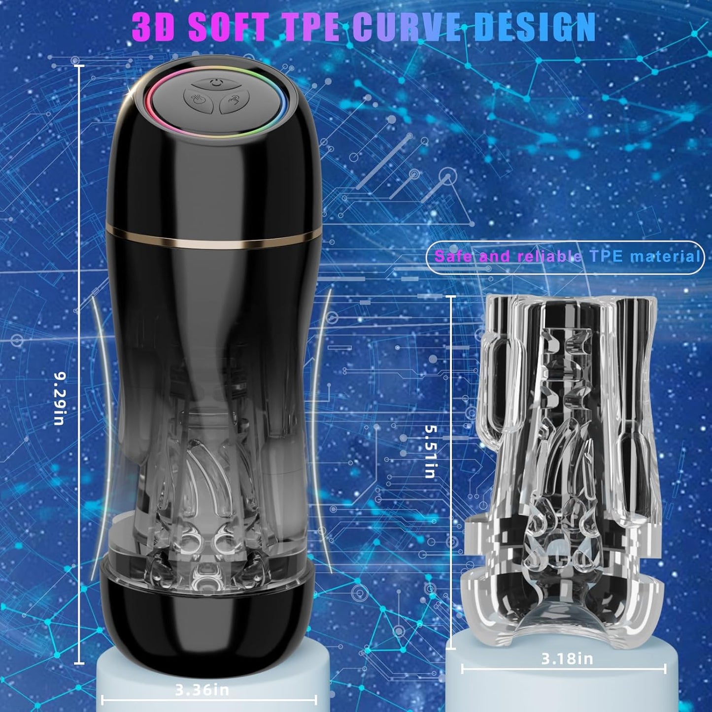 Automatic Masturbator Penis Pump Blowjob with 10 Thrusting & Rotating Modes