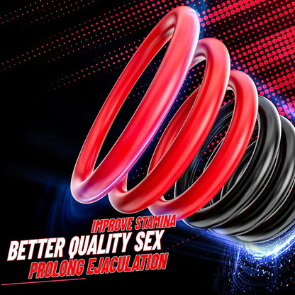 6 Pcs Silicone Cook Ring Penis Trainer Adult Toys