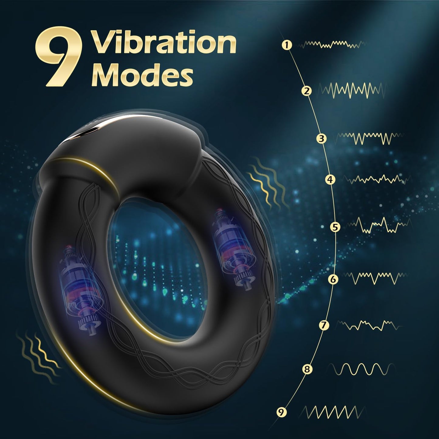 10 vibrations intenses avec anneau pénien chauffant avec contrôle APP 