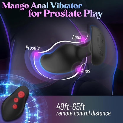 E-stim Butt Plug Prostate Massager Anal Vibrator with 8 Electric Shock & Vibrating Modes