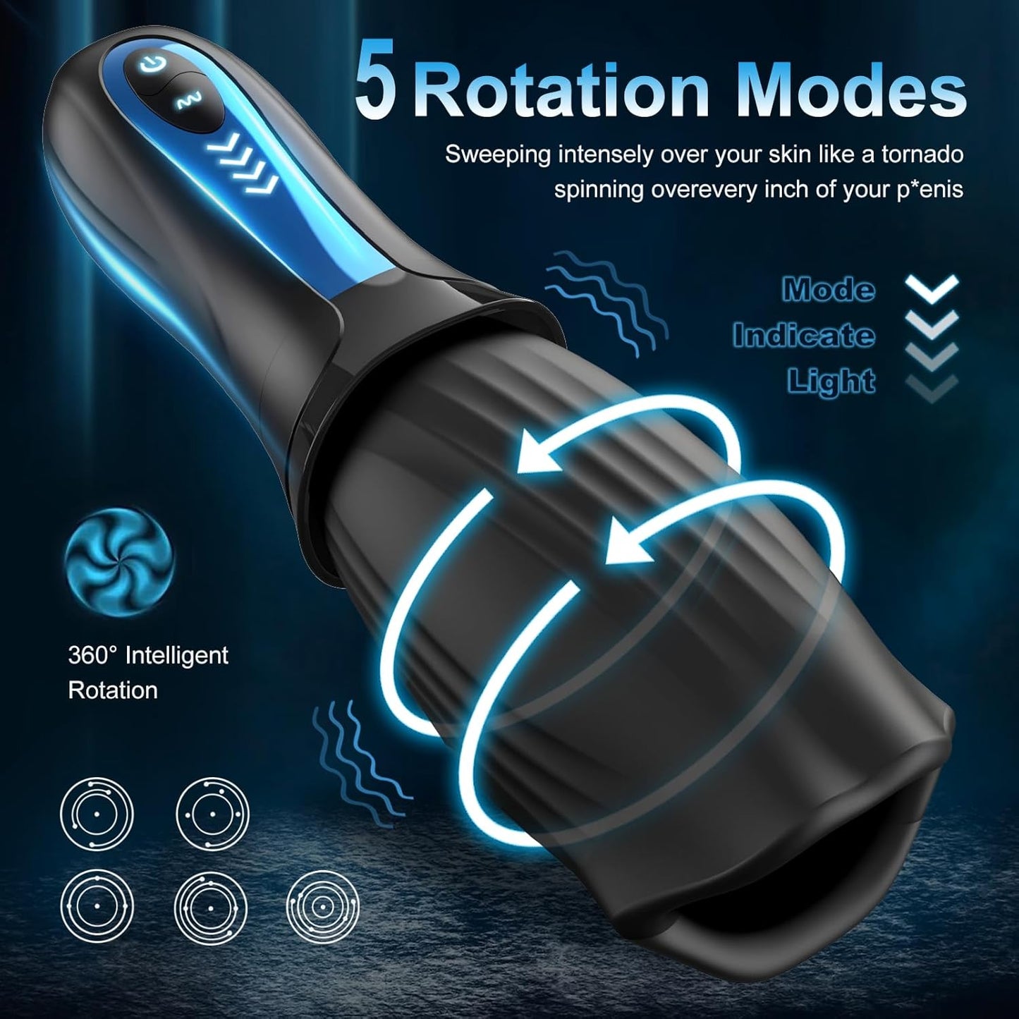 Automatic Masturbator Penis Trainer Stroker Blowjob with 5 Vibrating & 5 Rotating Modes