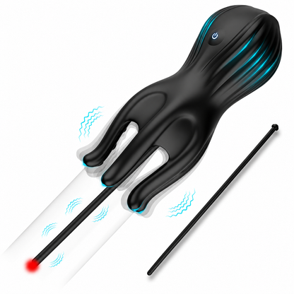 Glans Trainer Penis Massager Urethral Plug Stimulator with 10 Vibration Modes