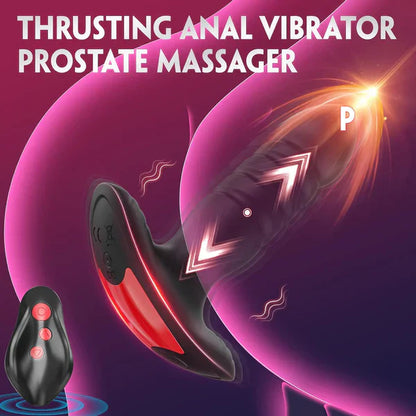 APP-controlled Prostate Massager Anal Plug Stimulator with 7 Thrusting & Vibrating Modes