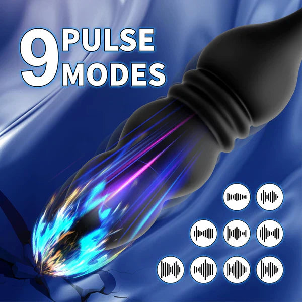 3 in 1 Anal Vibrator Prostate Massage Butt Plug with 9 Vibrating & Thrusting  Modes
