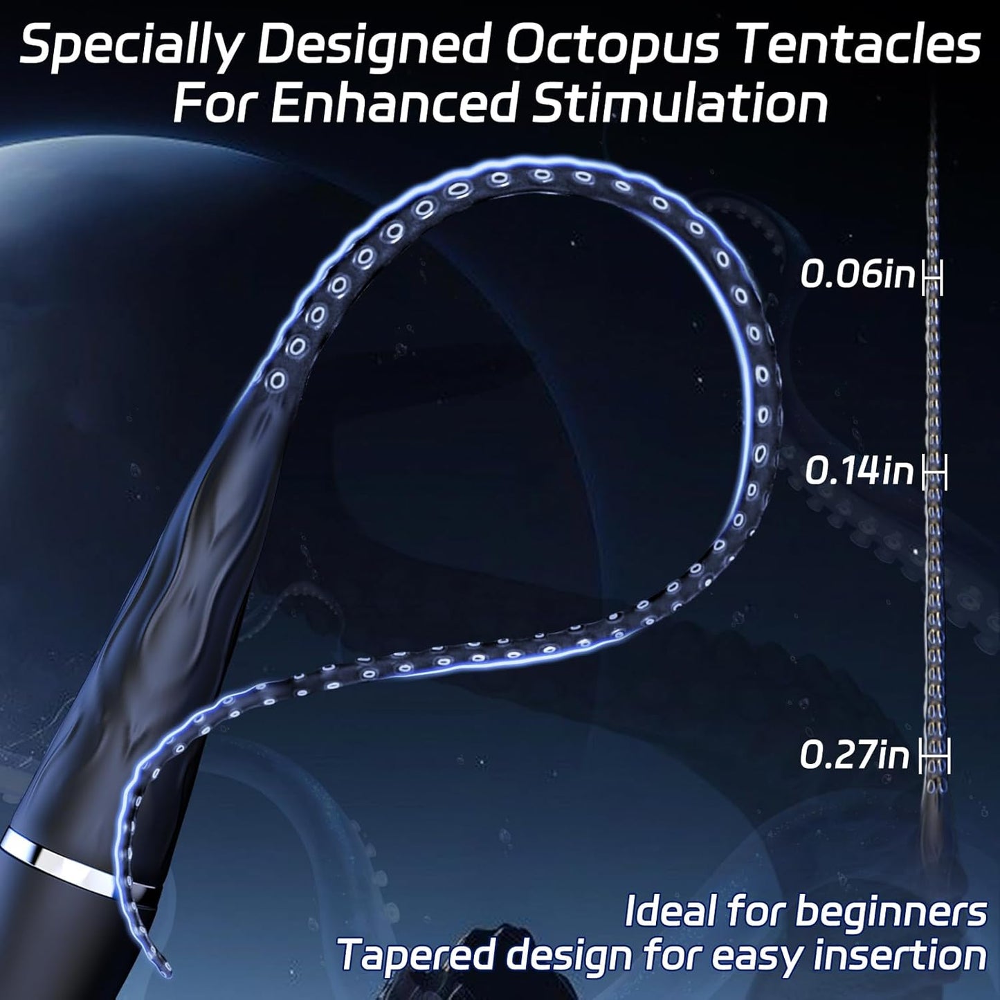 Octopus Tentacle Sounding Rods Urethra Vibrator Prostate Massager Penis Plug with 10 Vibration Modes