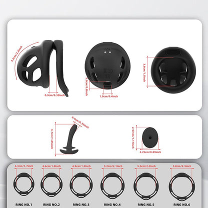 Chastity Cage Urethral Tube Penis Trainer VIbrator with Multiple Vibration Modes