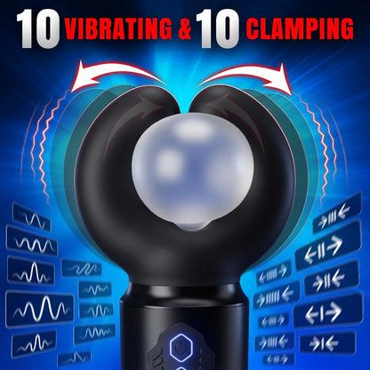 Automatic Clamp Penis Vibrator Glans Trainer Masturabator with 10 Vibration Modes