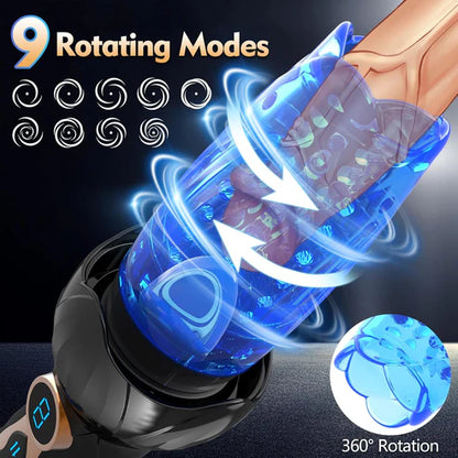 Automatic Masturbator Penis Vibrator Stroker with 9 Thrusting & 9 Rotating Modes