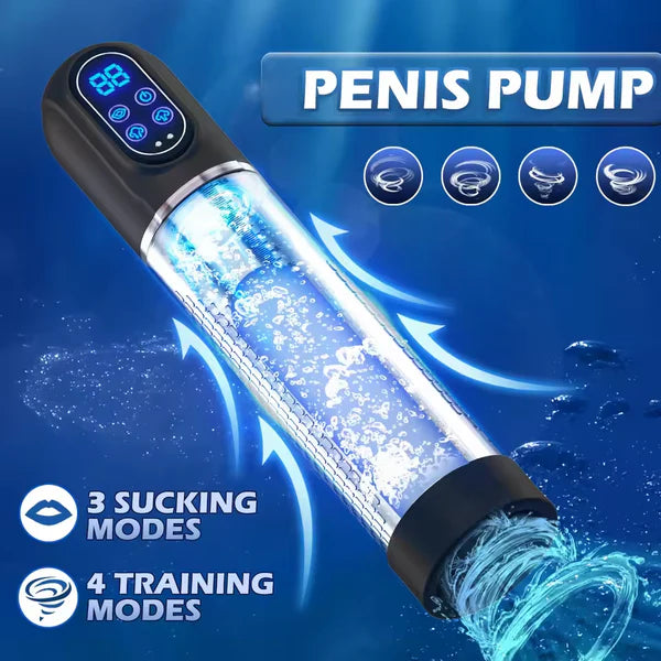 Automatic Penis Water Pump Dick Enlarger Trainer with 7 Sucking & Training Modes