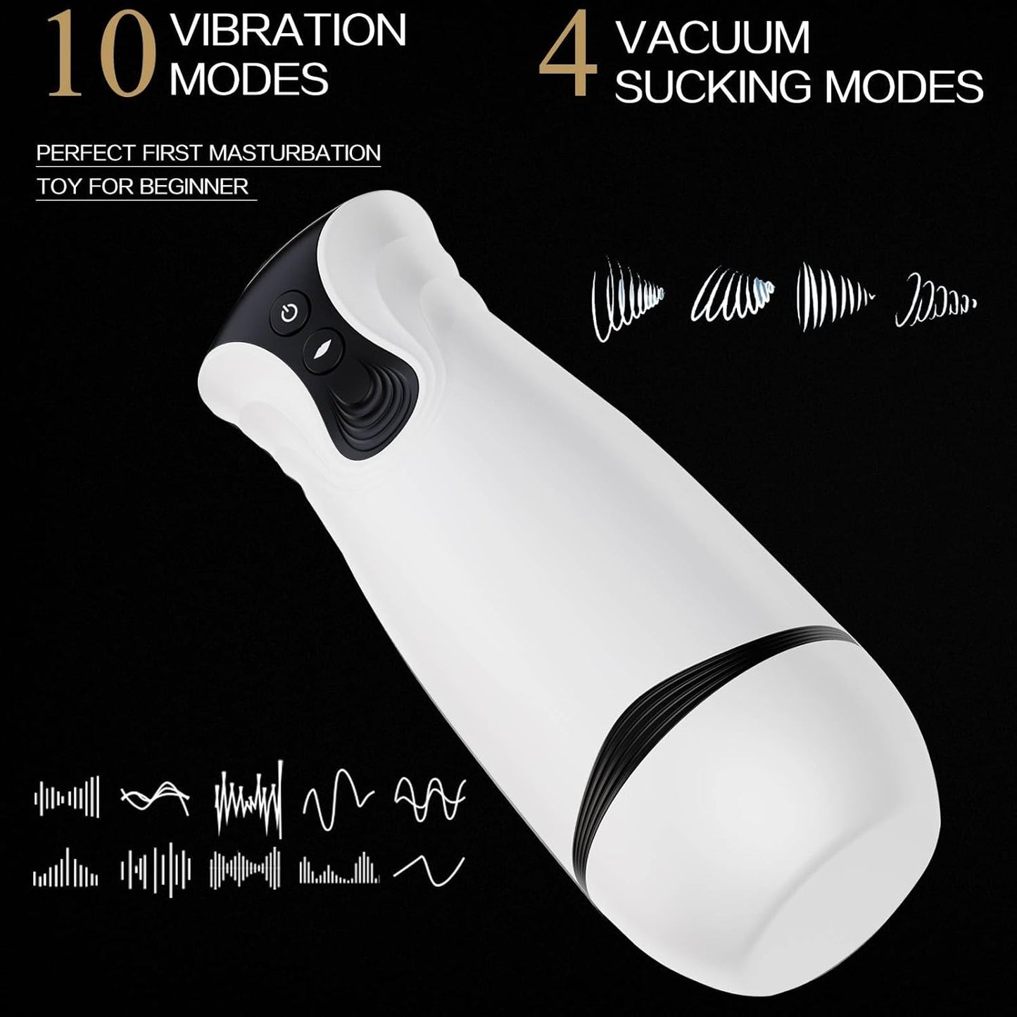 Automatic Sucking Masturbator Penis Trainer with 10 Vibration & 4 Sucking Modes