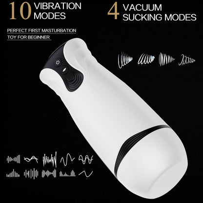Automatic Sucking Masturbator Penis Trainer with 10 Vibration & 4 Sucking Modes