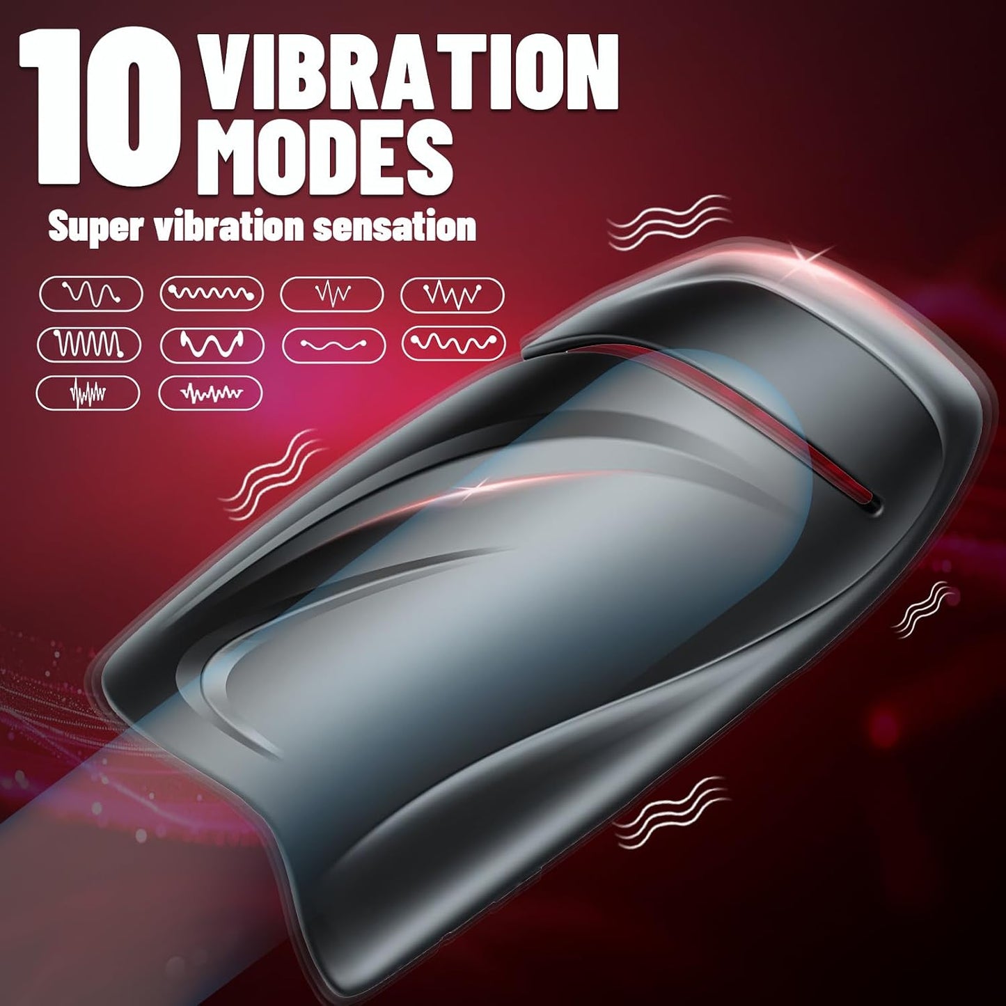Hands Free Penis Trainer Vibrator Glans Stimulator with 10 Vibration Modes