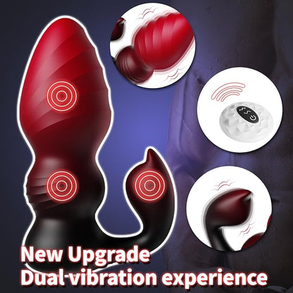 2 IN 1 Prostate Massager Butt Plug with Powerful 7 Modes