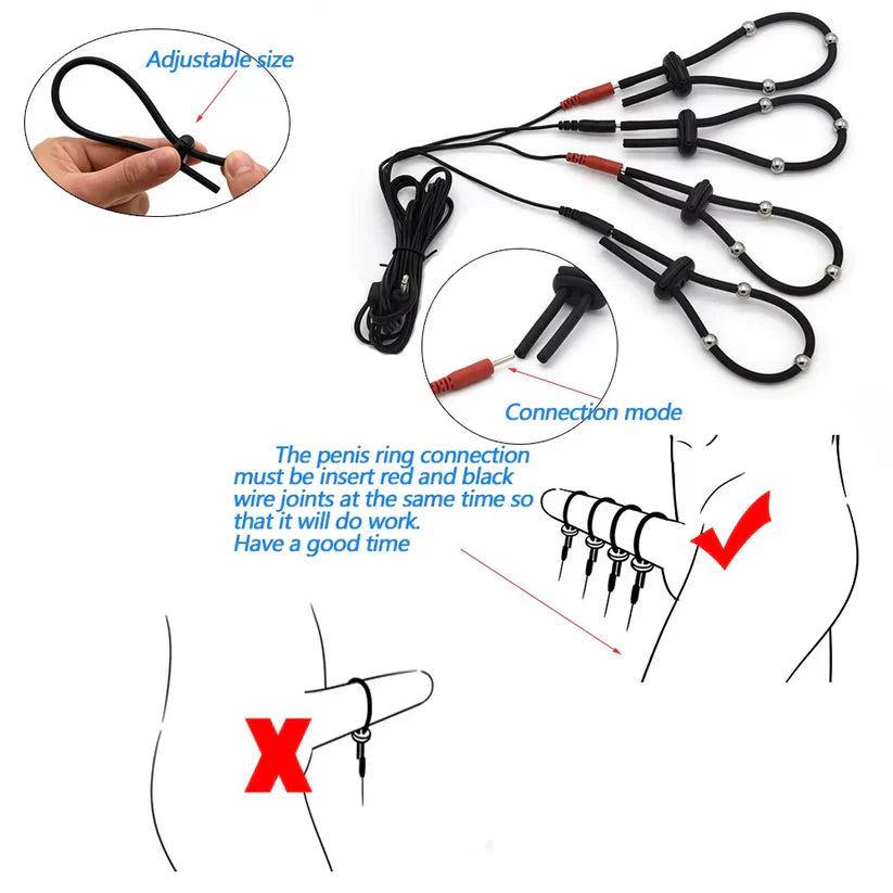 E-stim Cock Ring Extender Penis Trainer Electrotherapy Stimulatio Masturbator