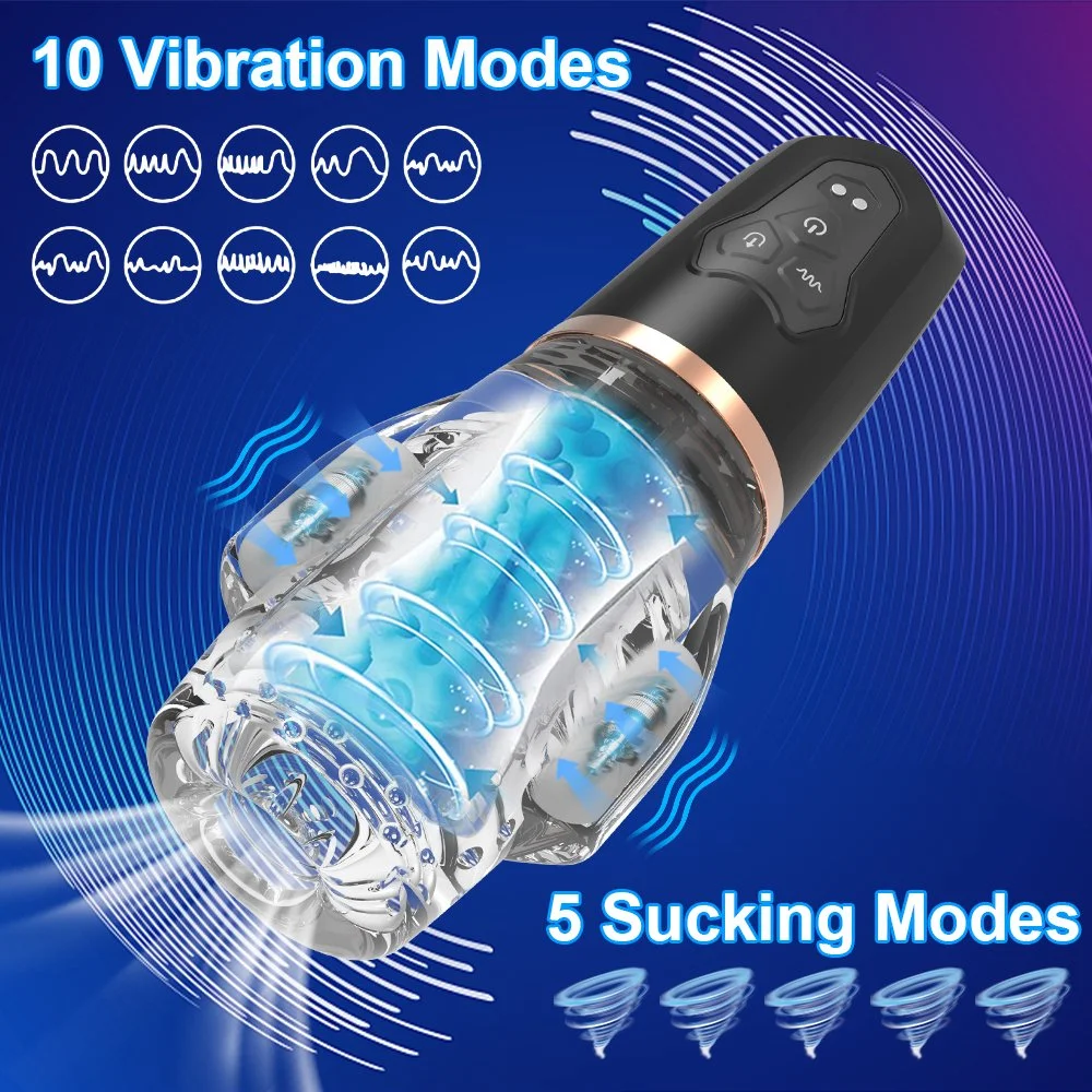 High-frequency Electric Masturbator Penis Trainer with 9 Vibration & 9 Suction Modes