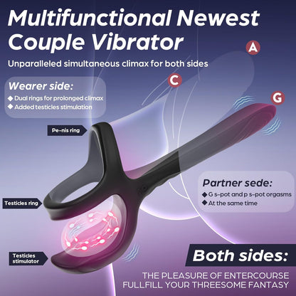 Testicles Vaginal Stimulator Cock Ring Penis Trainer Vibrator with 10 Modes
