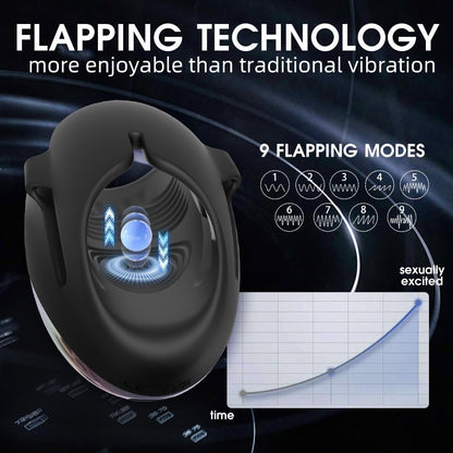 Hands Free Penis Vibrator Stroker Trainer Blowjob with 9 Tapping & Vibrating Modes