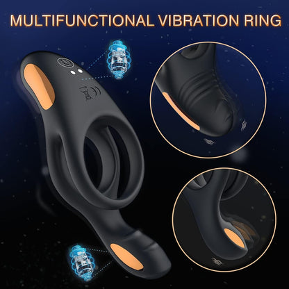 10 Vibration Modes Penis Cock Ring with Clitoral Vibrator