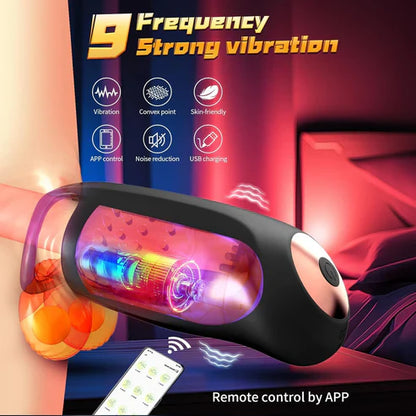 Electric Penis Trainer Vibrator Glans Stimulator Masturbator with 9 Vibration Modes