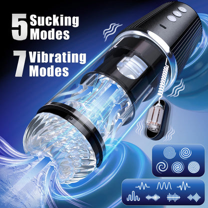 Automatic Male Masturbator with 5 Sucking Twisting &7 Vibrations Modes