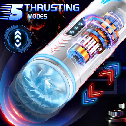 Automatic Masturbator Penis Vibrator Blowjob Machine with 5 Thrusting & Vibrating Modes