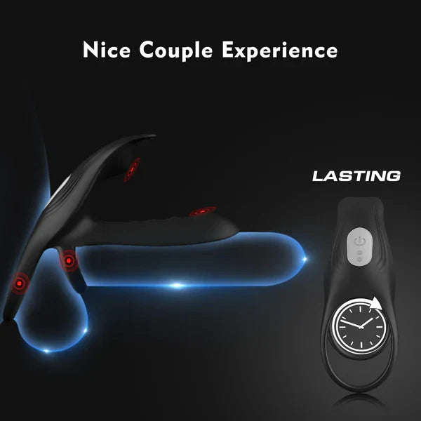 3 in 1 Multi Functional Anal Vibrator Prostate Massager Penis Ring with 10 Vibration Modes