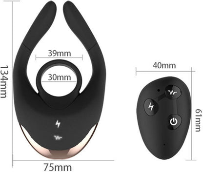 E-stim Cock Ring Penis Trainer Vibrator Masturbator with 10 Vibrations & 10 Electric shocks