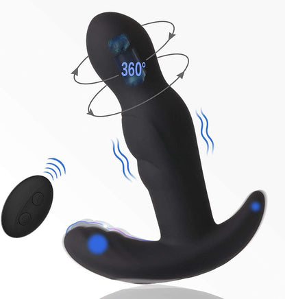 Masseur de prostate avec vibromasseur anal rotatif à 360° avec 30 modèles de stimulation puissants 