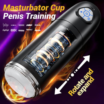 Automatic Masturbator Penis Pump Sex Machine with 10 Rotating Thrusting Modes