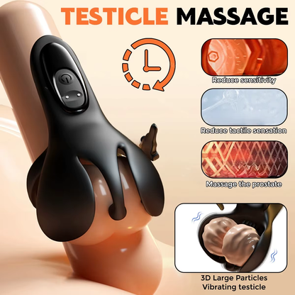 Adjustable Penetration Penis Trainer Vibrator Glans Massager with 9 Vibration Modes