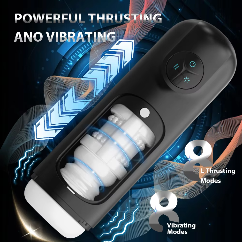 Automatic Mastubator Sucking Blowjob with 8 Thrusting & Telescopic & Vibration Modes