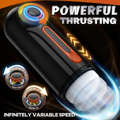6 in 1 Multi-Functional Automatic Masturbator Stroker with Thrusting & Sucking & Vibrating & Heating