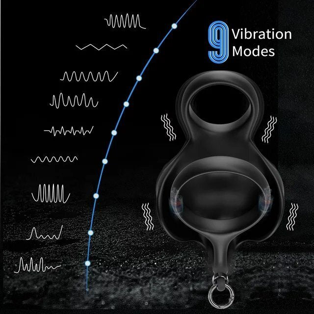 Testicle Massager Penis Trainer Vibrator Stimulator, Masturbator with 9 Vibration Modes