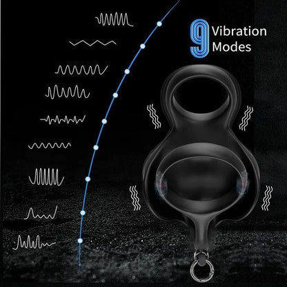 Testicle Massager Penis Trainer Vibrator Stimulator, Masturbator with 9 Vibration Modes