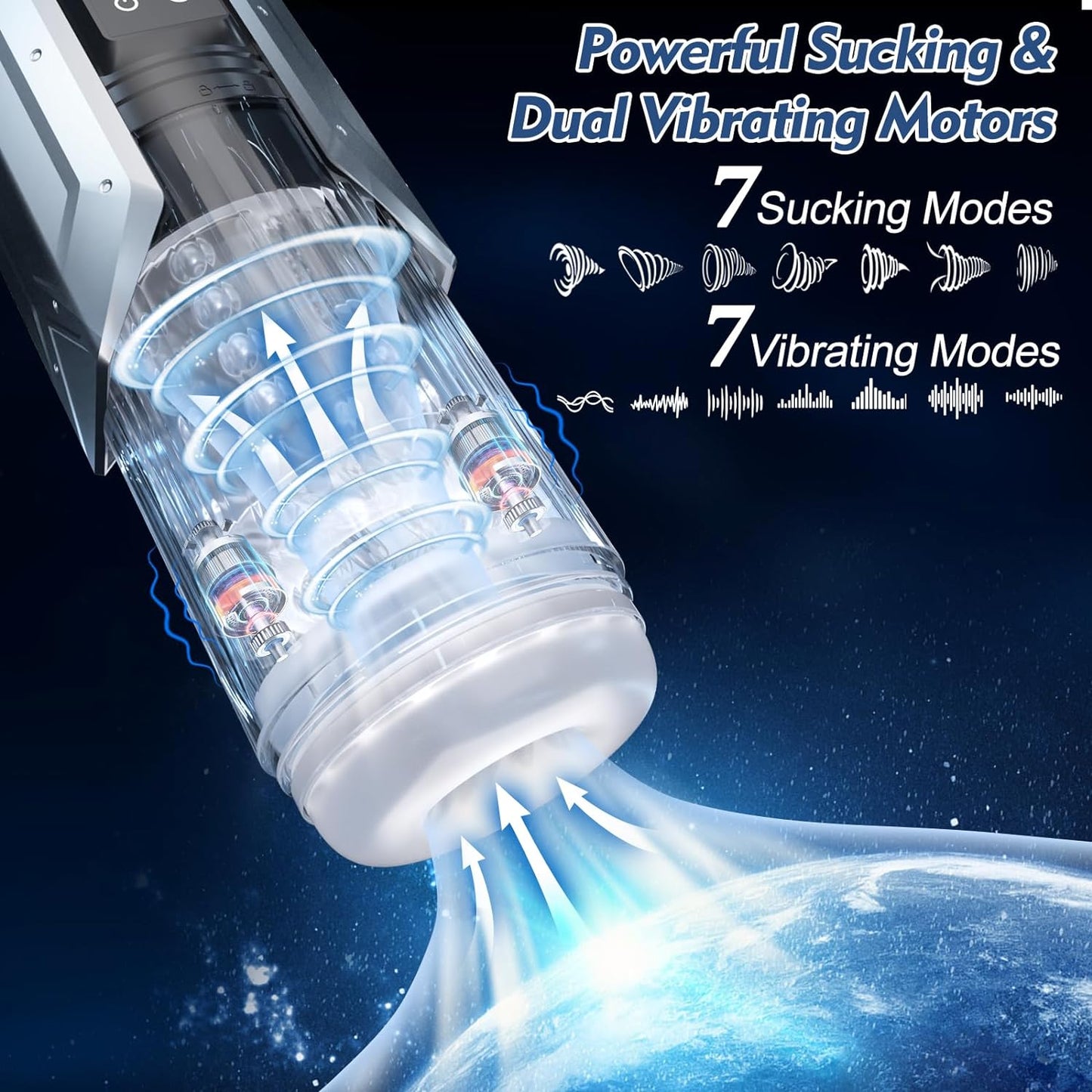 7 Sucking& Vibrating& Thrusting& Rotating Modes Automatic Male Masturbator Blowjob Stroker