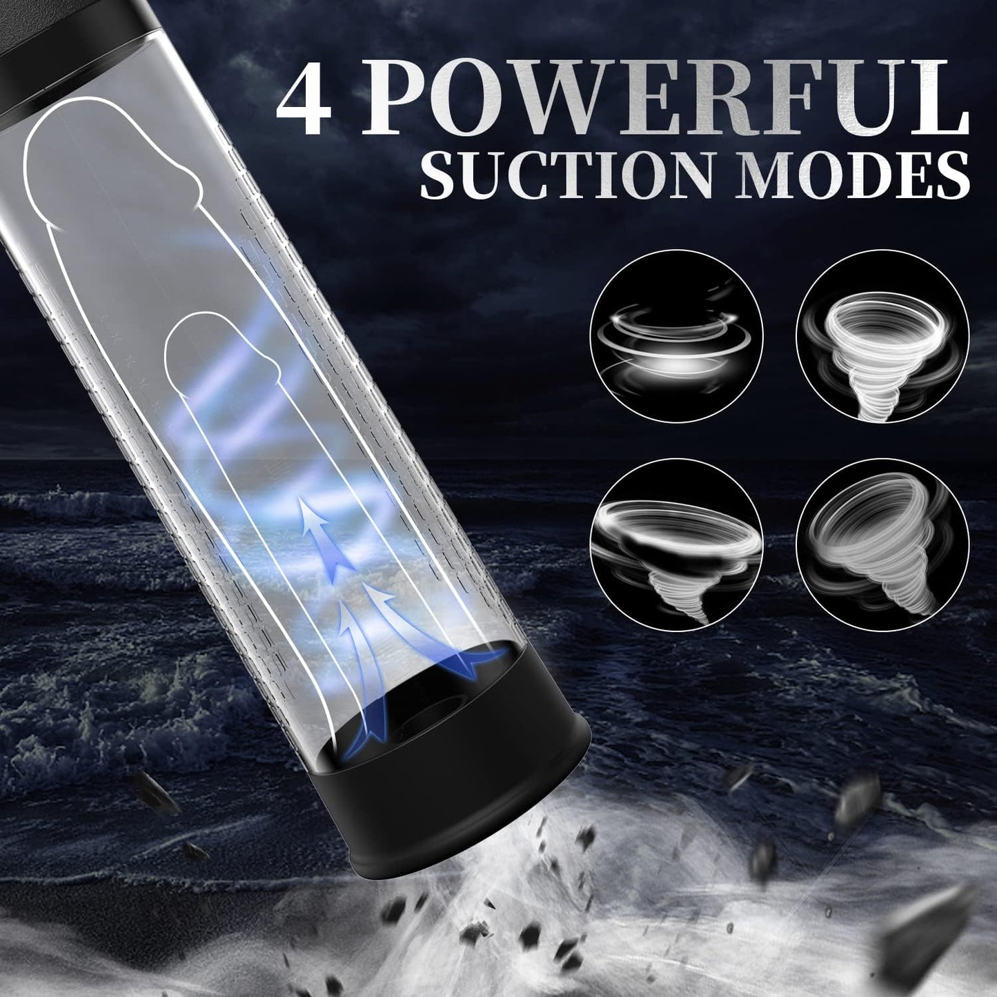 Electric Penis Vacuum Pump with 4 Suction Intense