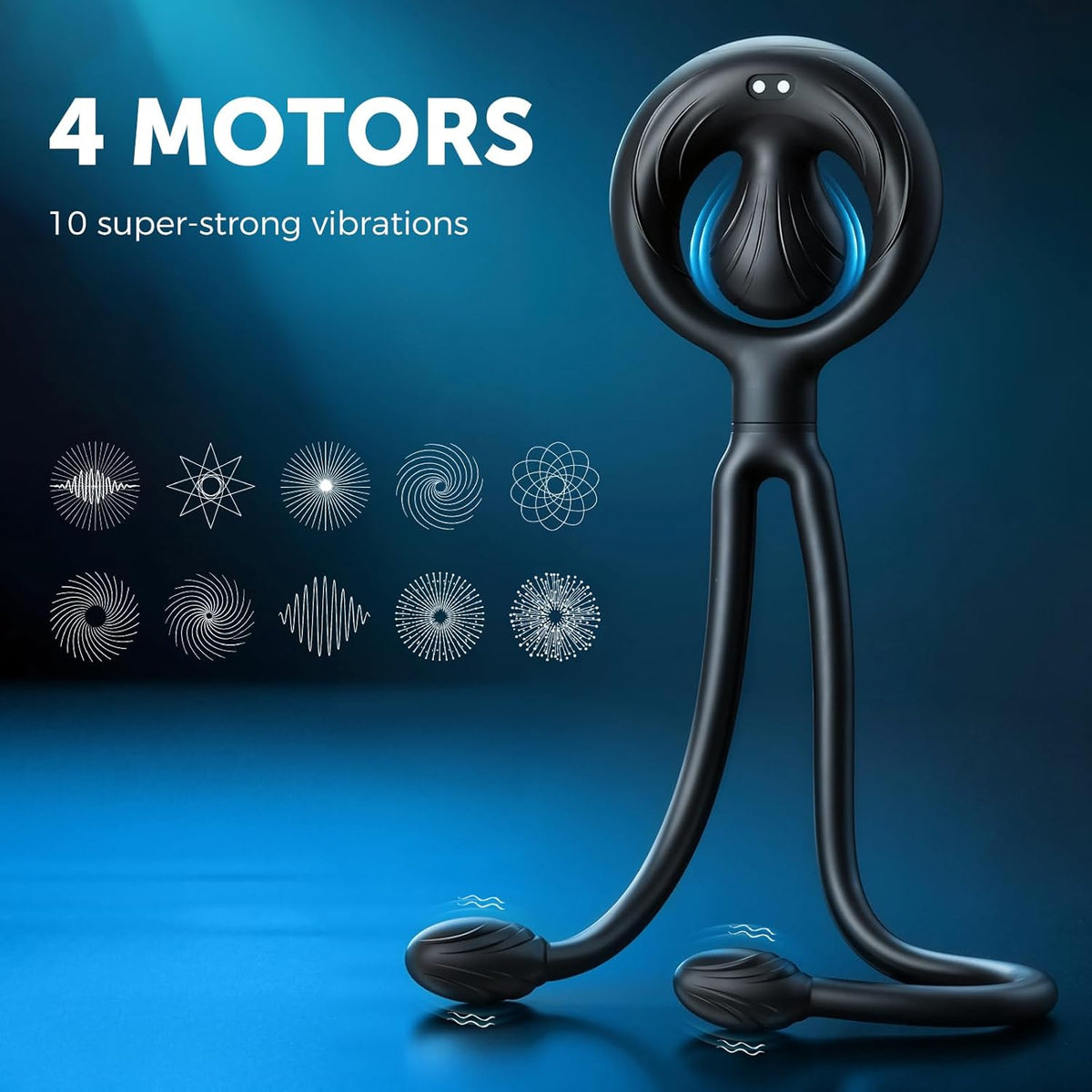 Vibrating Cock Ring Taint Stimulator Anal Butt Plug Prostate Massager with with 10 Modes