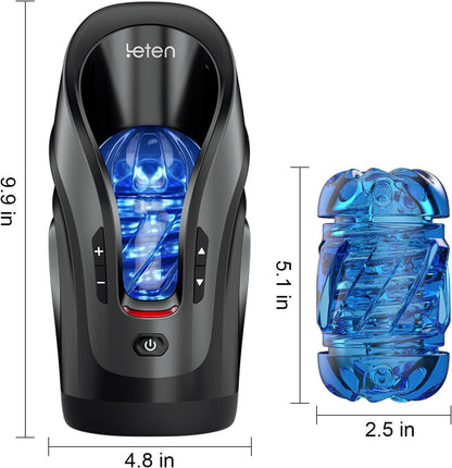 Leten King Pro Min Automatic Male Masturbator Cup with 10 Thrusting & Sucking