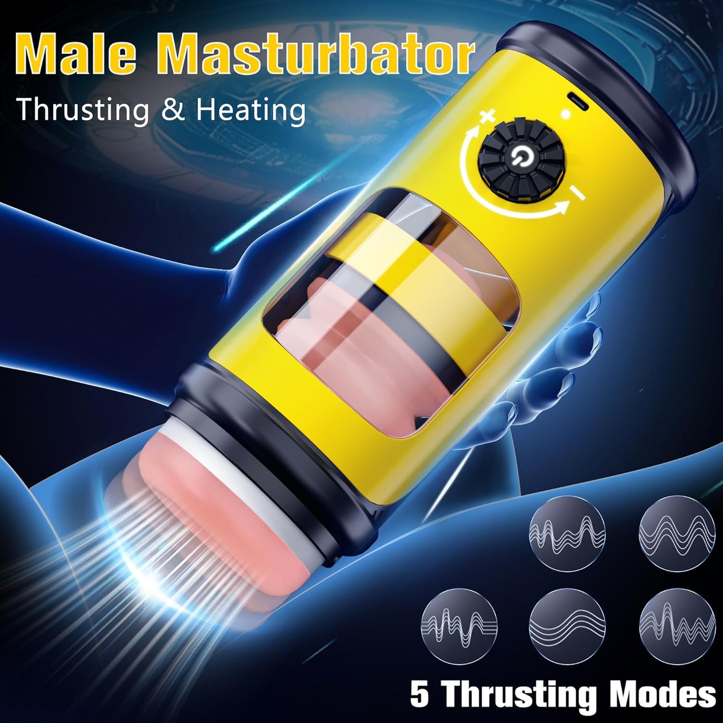 5 Thrusting Modes & Infinitely Variable Speed Automatic Heating Male Masturbator